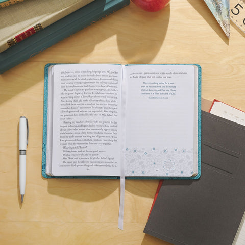 Moments of Grace for Teachers: Stories & Scriptures Blue Faux Leather Gift Book