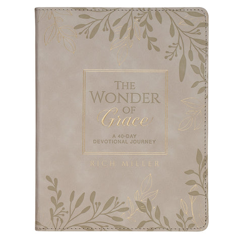 The Wonder of Grace: A 40-Day Devotional Journey Taupe Faux Leather Devotional