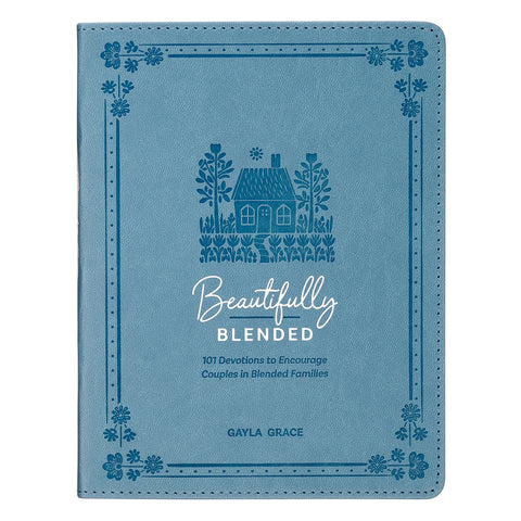 Beautifully Blended Blue Faux Leather Daily Devotional for Couples
