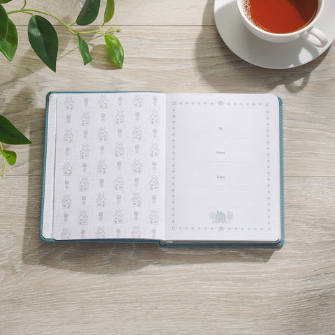 Beautifully Blended Blue Faux Leather Daily Devotional for Couples