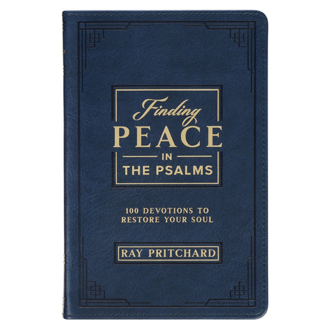 Finding Peace in the Psalms Navy Blue Faux Leather Daily Devotional