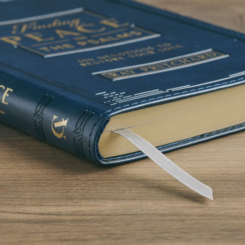 Finding Peace in the Psalms Navy Blue Faux Leather Daily Devotional