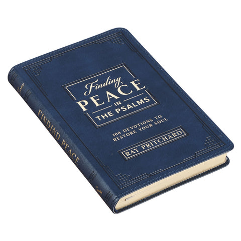 Finding Peace in the Psalms Navy Blue Faux Leather Daily Devotional