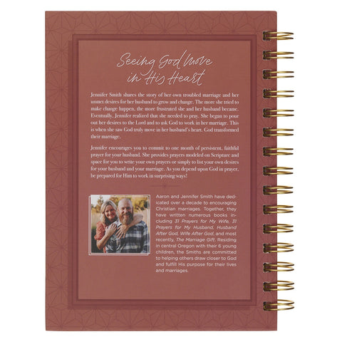 31 Prayers for My Husband Spiral-bound Hardcover Prayer Journal for Wives