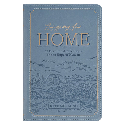 Longing for Home Blue Faux Leather Gift Book