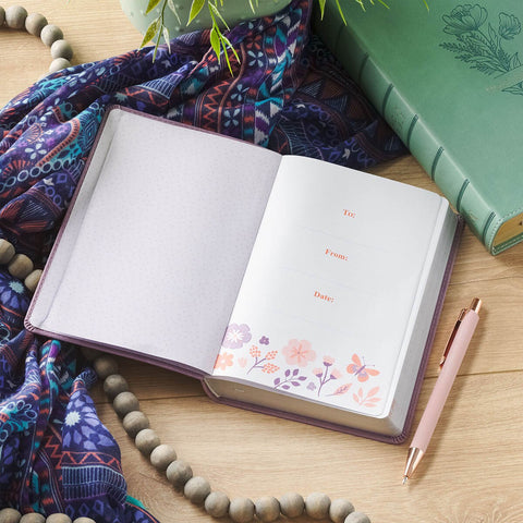 Be Brave, Girl! Purple Faux Leather Devotional