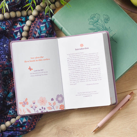 Be Brave, Girl! Purple Faux Leather Devotional
