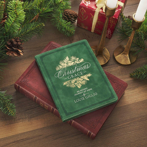 Christmas Grace Green Faux Leather Advent Devotional