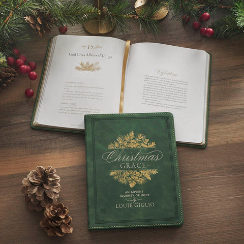 Christmas Grace Green Faux Leather Advent Devotional