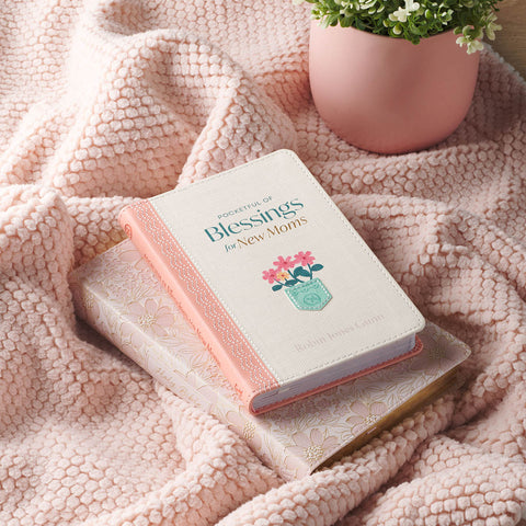 Pocketful of Blessings for New Moms Peach Faux Leather Gift Book