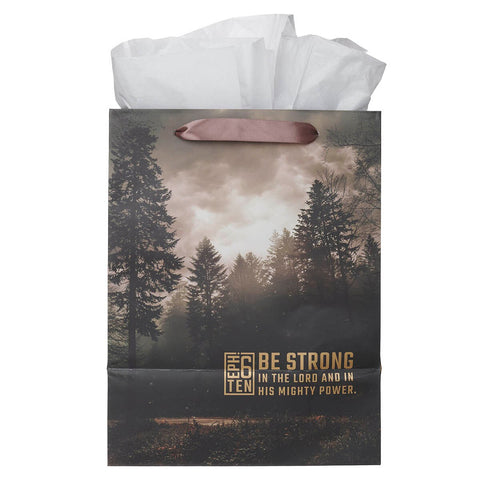 Be Strong in the Lord Woodland Large Portrait Gift Bag - Ephesians 6:10