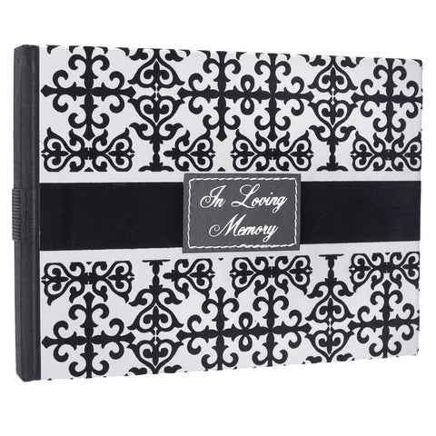 In Loving Memory Black and Silver Memorial Guest Book
