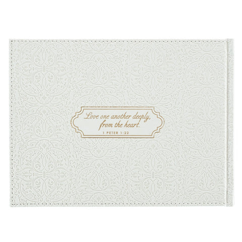 White Lace Mr. & Mrs. Wedding Guest Book
