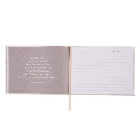 Mr. & Mrs. Medium White Faux Leather Wedding Guest Book