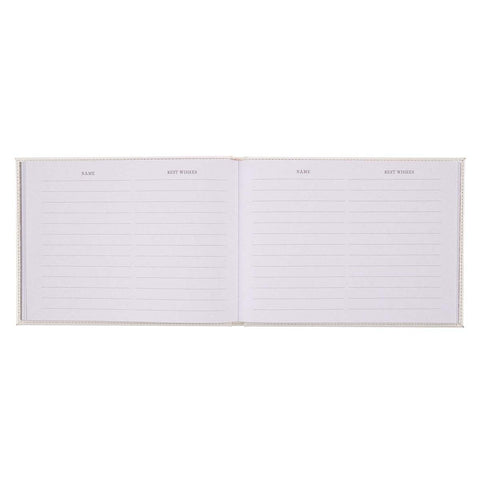 Mr. & Mrs. Medium White Faux Leather Wedding Guest Book