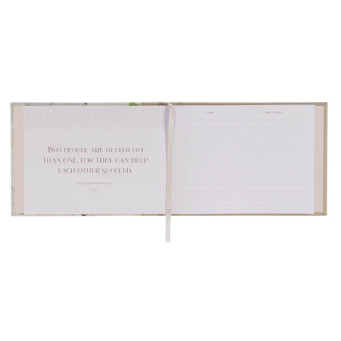 Love Ivory Faux Leather Medium Guest Book