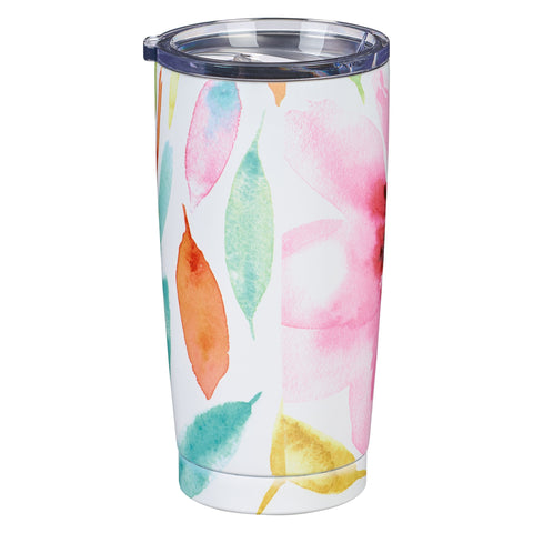 Shine Your Light Pink Daisies Stainless Steel Travel Mug