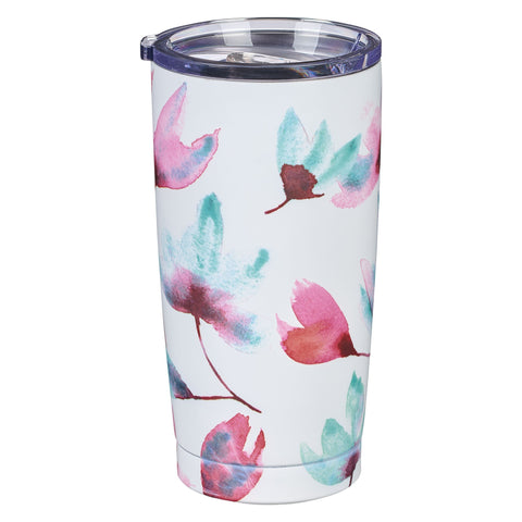 It's The Little Things Pink Petals Stainless Steel Travel Mug