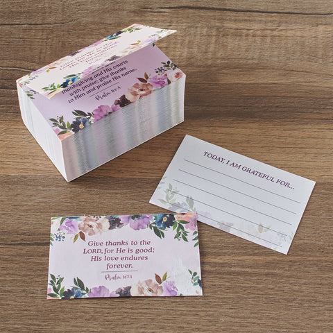 Today I'm Grateful For Purple Floral Ceramic Gratitude Jar with Cards