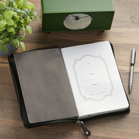 Man of God Espresso Brown and Walnut Faux Leather Classic Journal with Zipper Closure - 1 Timothy 6:11