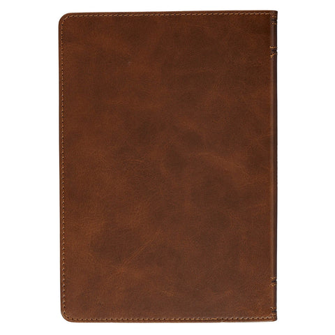 Stand Firm in the Faith Honey-brown and Espresso Faux Leather Classic Journal - 1 Corinthians 16:13