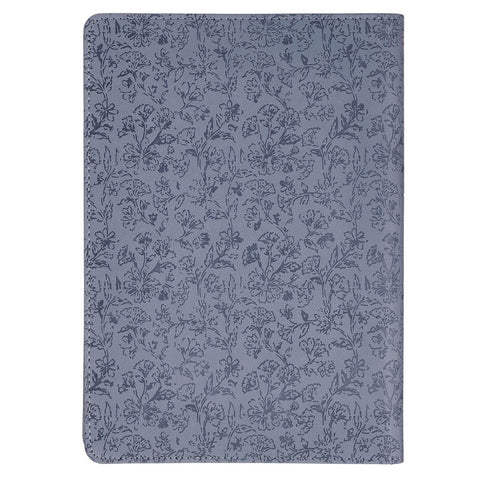 Strength and Dignity Blue Cottage Garden Faux Leather Classic Journal - Proverbs 31:25