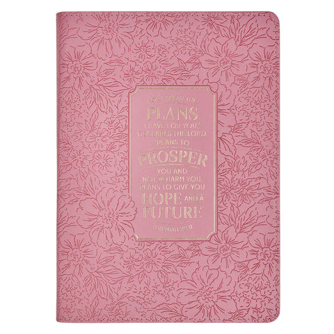 Hope and a Future Pink Bloom Faux Leather Classic Journal - Jeremiah 29:11