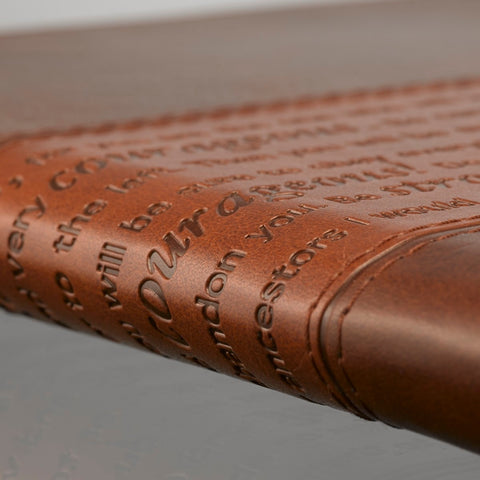 Strong and Courageous Zippered Classic LuxLeather Journal - Joshua 1:5-7