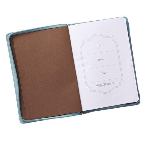 Blessed Zippered Classic LuxLeather Journal - Luke 1:45