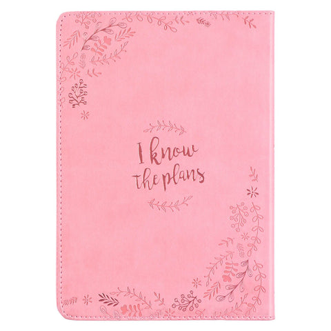 I Know the Plans Pink Slimline Faux Leather Journal - Jeremiah 29:11