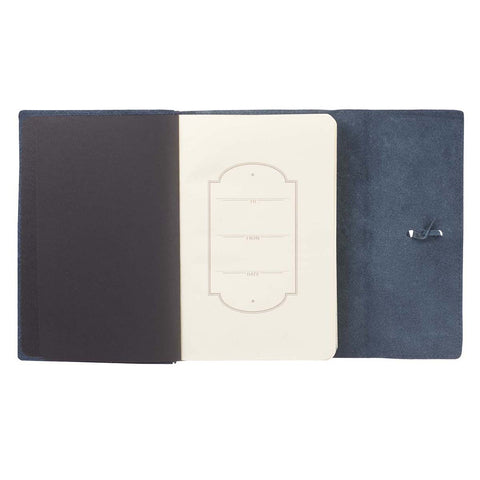 I Know the Plans Navy Full Grain Leather Journal with Wrap Closure - Jeremiah 29:11