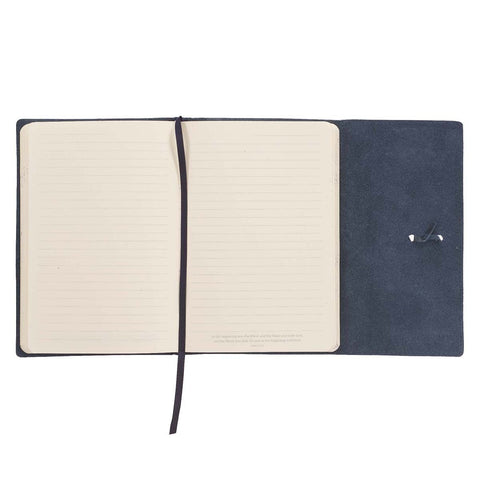 I Know the Plans Navy Full Grain Leather Journal with Wrap Closure - Jeremiah 29:11