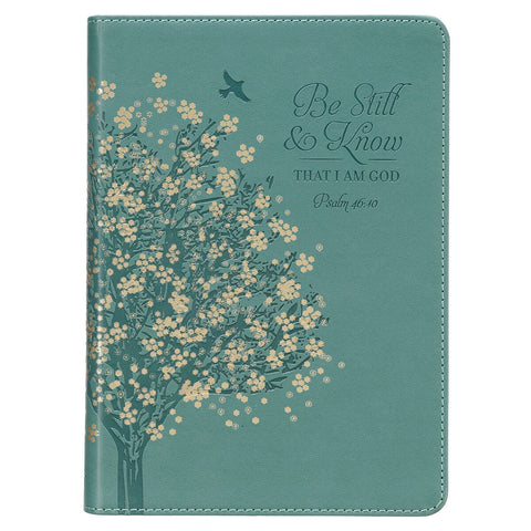 Be Still & Know Teal Faux Leather Classic Journal  - Psalm 46:10