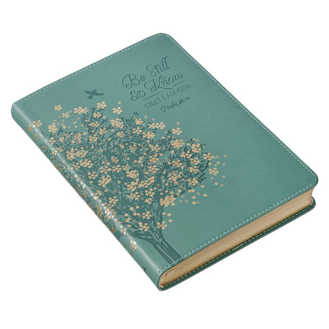 Be Still & Know Teal Faux Leather Classic Journal  - Psalm 46:10