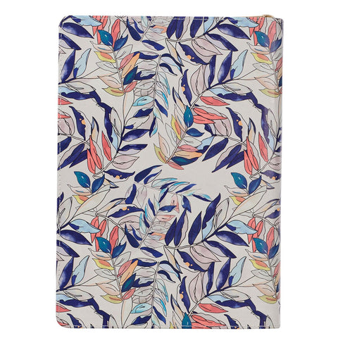 I Can Do All Things Scattered Leaf Faux Leather Classic Journal with Zipped Closure - Philippians 4:13