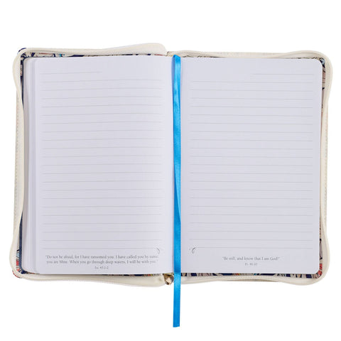 I Can Do All Things Scattered Leaf Faux Leather Classic Journal with Zipped Closure - Philippians 4:13