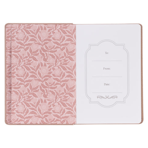 Sufficient Grace Pearlescent Dusty Rose Faux Leather Classic Journal - 2 Corinthians 12:9