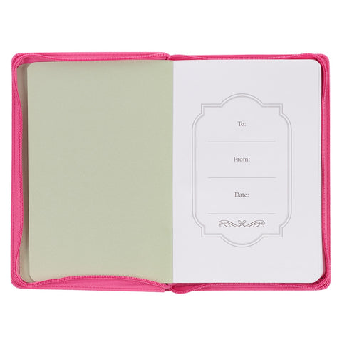 God Works For The Good Pink Sunflower Faux Leather Classic Journal with Zippered Closure - Romans 8:28