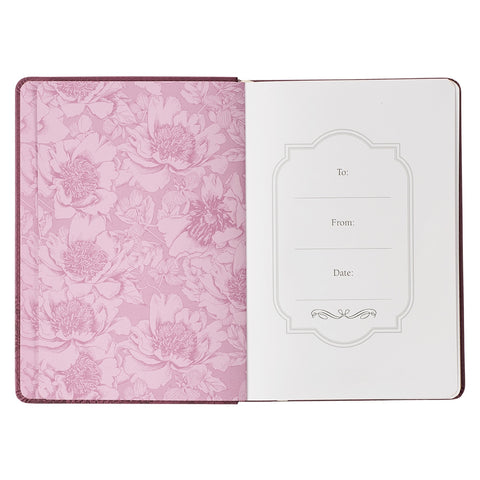 Walk by Faith Floral Berry Faux Leather Classic Journal - 2 Corinthians 5:7