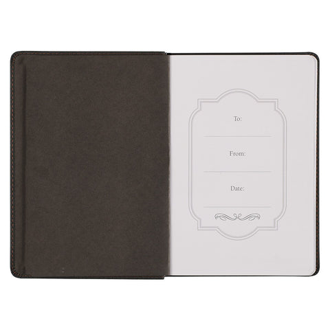 Best Dad Ever Brown Faux Leather Classic Journal - Psalm 28:7