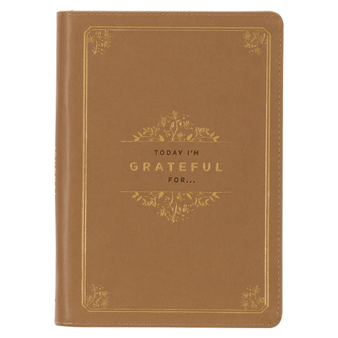 Grateful Butterscotch Faux Leather Classic Journal with Zippered Closure - Psalm 106:1