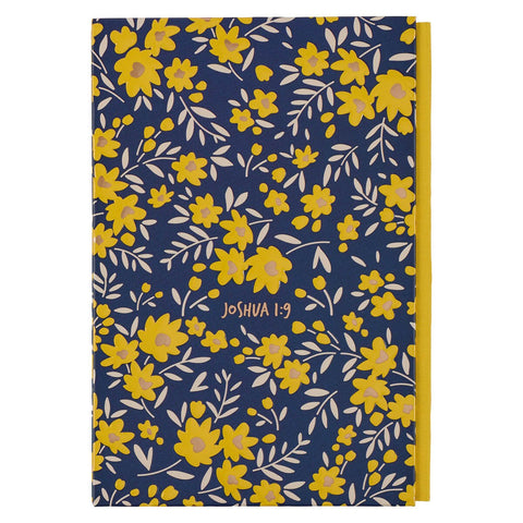 Strong Brave and Fearless Navy and Yellow Quarter-bound Journal