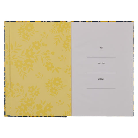 Strong Brave and Fearless Navy and Yellow Quarter-bound Journal