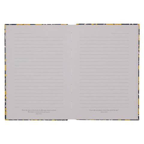 Strong Brave and Fearless Navy and Yellow Quarter-bound Journal