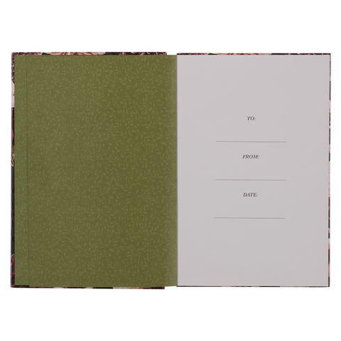 All Things Are Possible Burgundy Floral Quarter-bound Journal