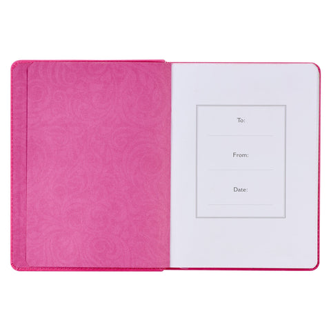 She is Brave Pink Faux Leather Handy-size Journal