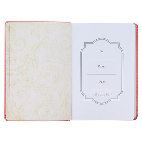 Through Christ Fluted Iris Pink Faux Leather Classic Journal - Philippians 4:13