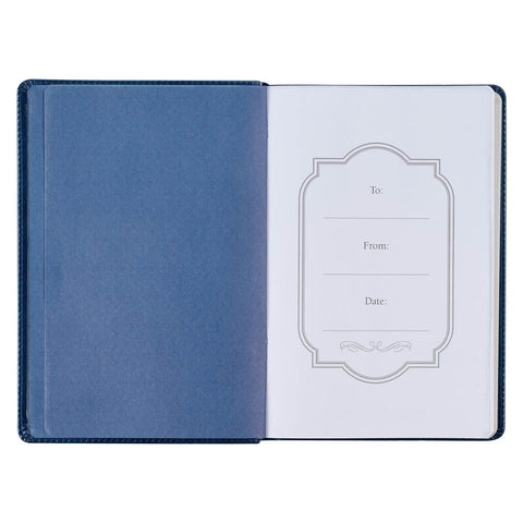 Blessed is the One Navy Faux Leather Classic Journal - Jeremiah 17:7