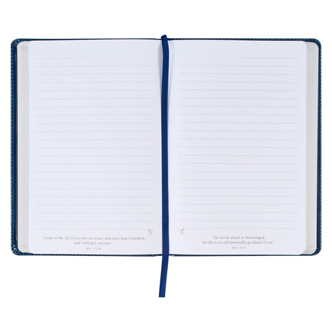 Blessed is the One Navy Faux Leather Classic Journal - Jeremiah 17:7