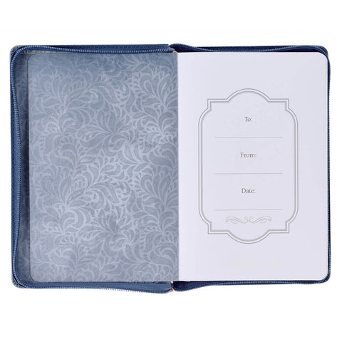 The Kingdom of God Two-toned Blue Classic Journal with Zippered Closure - Matthew 6:33